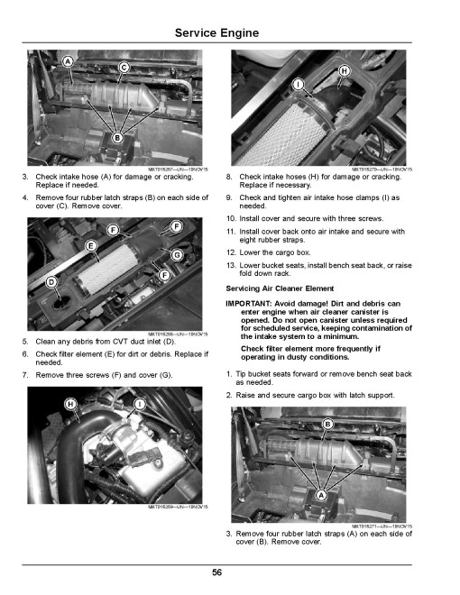 John Deere XUV590E, XUV590E S4, XUV590M, XUV590M S4 Gator Utility Vehicles (SN:020001-030000) (N.America) Operators Manual (OMUC17100)