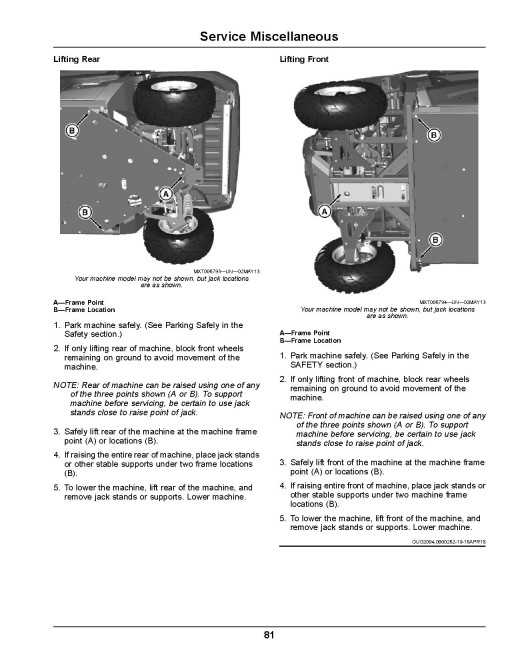 John Deere RSX860E and RSX860M Gator Utility Vehicles (SN: 020001 - 030000) (North America) Operators Manual (OMUC17119)