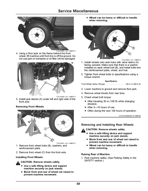 John Deere 1550, 1570, 1575, 1580 and 1585 TerrainCut Front Mowers (SN:040001-050000) (Export) Operators Manual (OMUC17206)