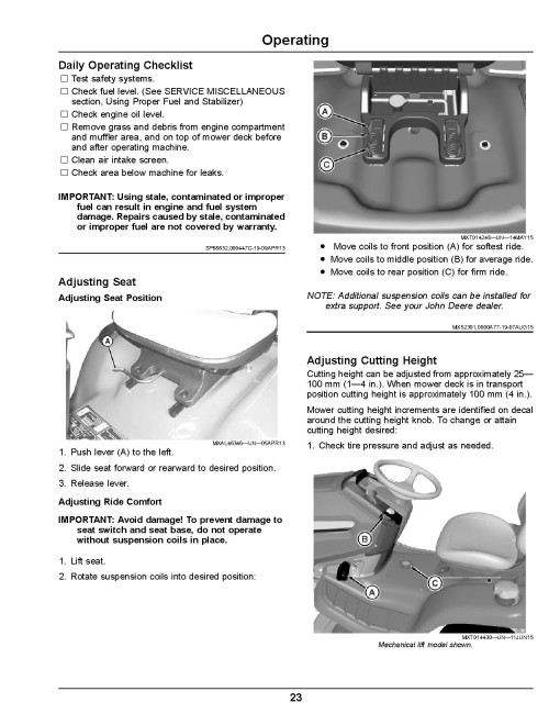 John Deere X330, X350, X354, X370, X380, X384, X390, X394 (SN:070001-090000) Lawn Tractors (N.America) Operators Manual (OMUC19334)