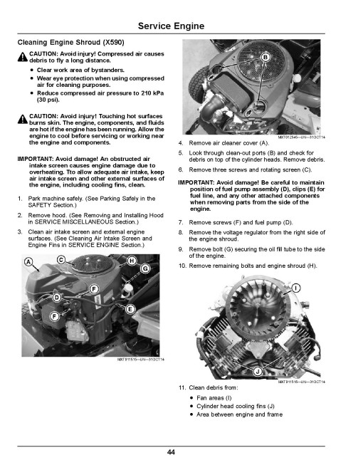 John Deere Select Series X570, X580, X584, X590 (SN: 140001-150000) Lawn Tractors (North America) Operators Manual (OMUC19355)