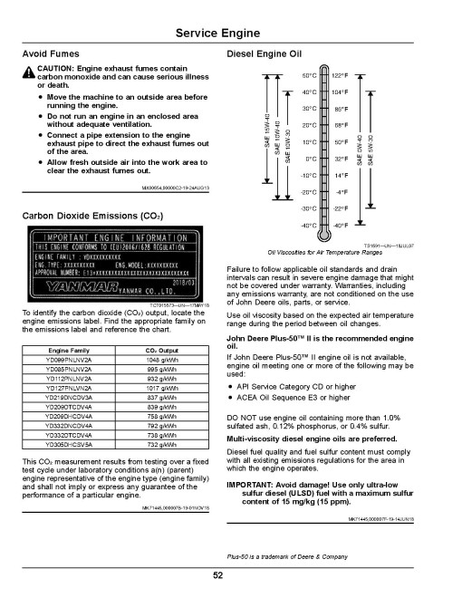 John Deere XUV855E and XUV855M Gator Utility Vehicles (SN: from 020001) (Export Edition) Operators Manual (OMUC19621E)