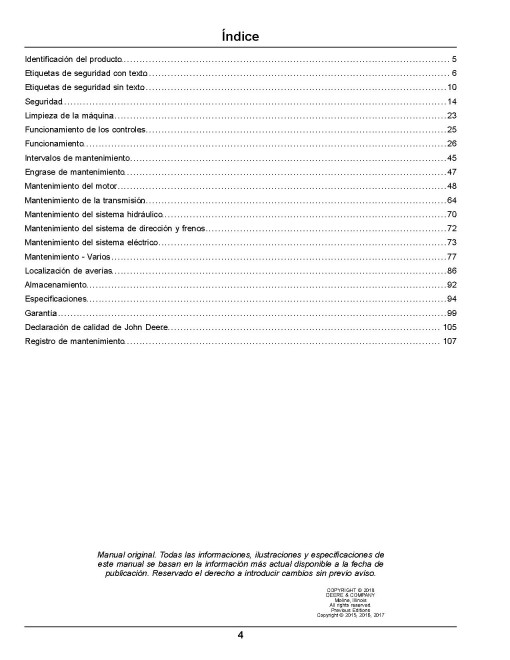 John Deere ProGator 2020A and 2030A Utility Vehicles (SN: 110001 - 120000) (North America) Operators Manual (OMUC19758)