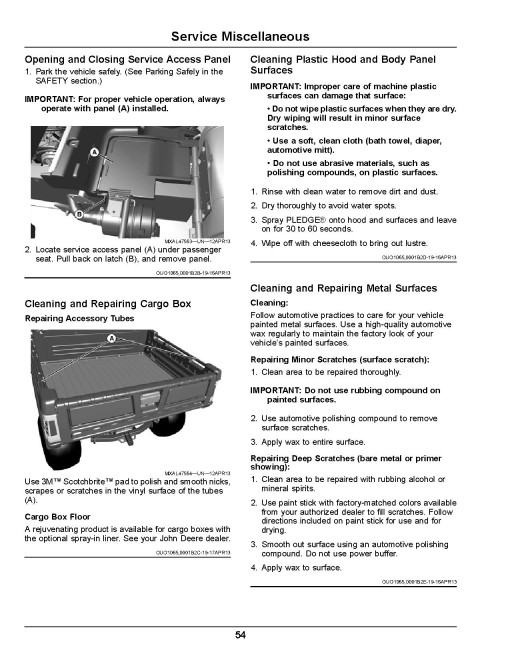 John Deere TX Turf Gator Utility Vehicles (SN: 140001 - 150000) (North America) Operators Manual (OMUC20368)