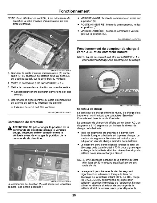 John Deere TE Electric Gator Utility Vehicles (SN: 140001 - 150000) (Export Edition) Operators Manual (OMUC20378)