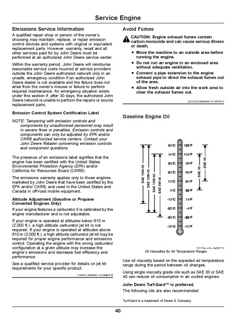 John Deere TH 6x4 Gas Gator Utility Vehicles (SN: 150001 - 160000) (North America) Operators Manual (OMUC21270)