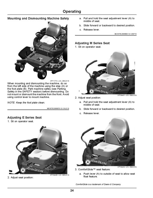 John Deere ZTrak Z720E, Z730M, Z735E, Z735M, Z740R (SN:020001-030000) Zero-Turn Mowers (North America) Operators Manual (OMUC23425)