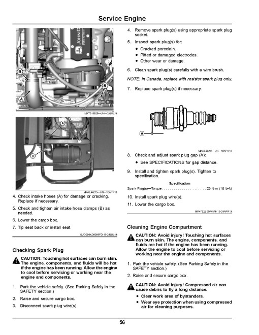 John Deere XUV825E and XUV825M Gator Utility Vehicles (SN: from 030001) (California Edition) Operators Manual (OMUC23891)