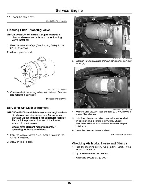 John Deere XUV825M S4 Gator Utility Vehicles (SN: 030001 - 040000) (California Edition) Operators Manual (OMUC23892)