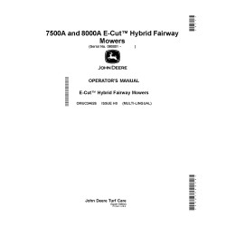 7500A and 8000A E-Cut Hybrid Fairway Mowers w.Yanmar3TNV84T, SN: from 080001, Export, Operators Manual (OMUC24626)