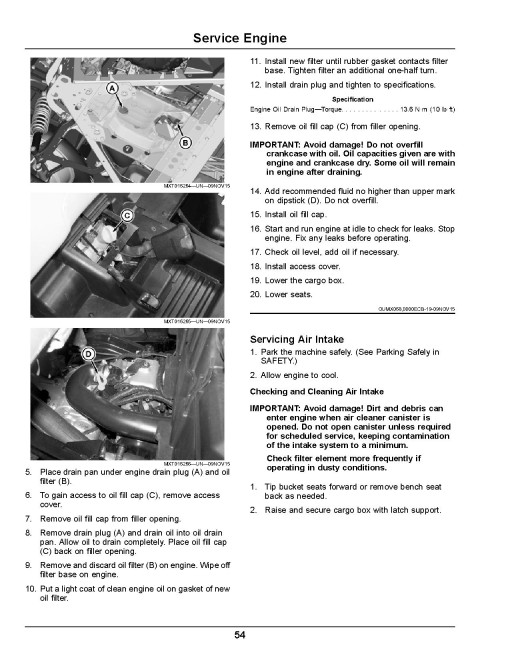 John Deere XUV590E, XUV590E S4, XUV590M, XUV590M S4 Gator Utility Vehicles (SN:040001-050000) (N.America) Operators Manual (OMUC25929)