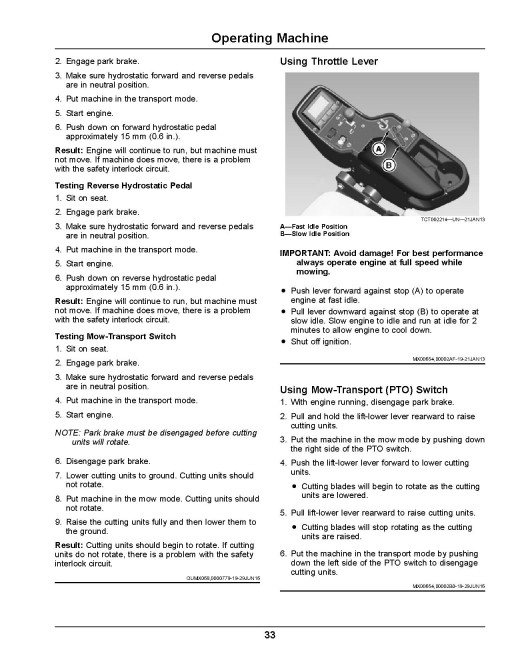 John Deere PrecisionCut 6080A,6500A,6700A(SN:020001-030000); 6080A,6500A E-Cut Hybrid Fairway Mowers (EU) Operators Manual (OMUC26231)
