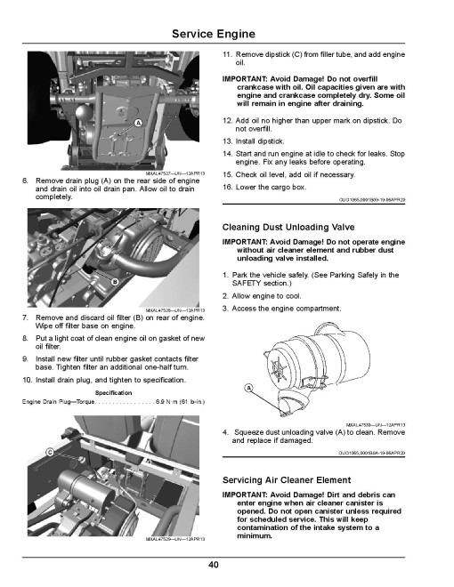 John Deere TX Turf Gator Utility Vehicles (SN: 160001 - 180000) (North America) Operators Manual (OMUC26260)
