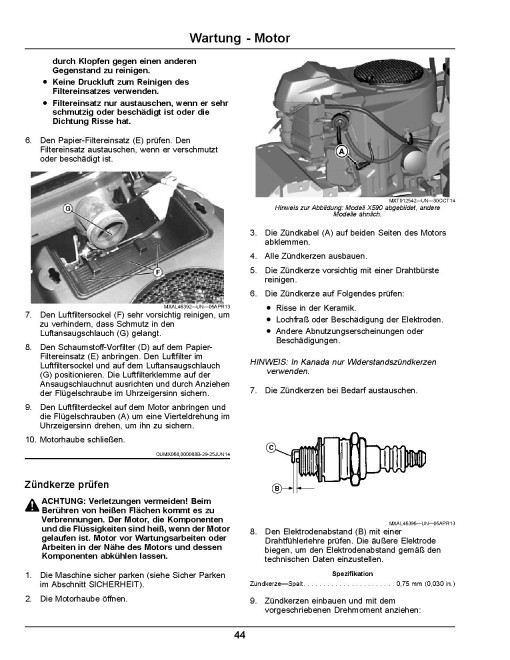 John Deere Select Series X584 and X590 (SN: 160001-170000) Lawn Tractors (Export Edition) Operators Manual (OMUC26550)