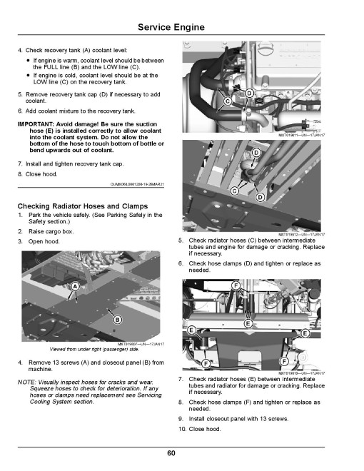John Deere XUV835E, XUV835M and XUV835R Gator Utility Vehicles (SN:040001-050000) (North America) Operators Manual (OMUC26712)