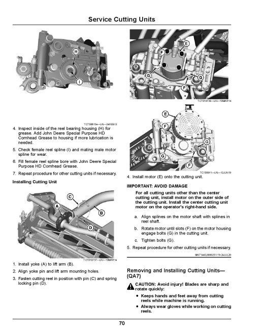 John Deere PrecisionCut 6080A,6500A,6700A(SN:040001-050000); 6080A,6500A E-Cut Hybrid Fairway Mowers (EU) Operators Manual (OMUC29352)