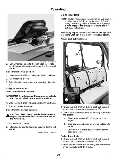John Deere XUV835E, XUV835M and XUV835R Gator Utility Vehicles (SN:050001-060000) (North America) Operators Manual (OMUC29853)