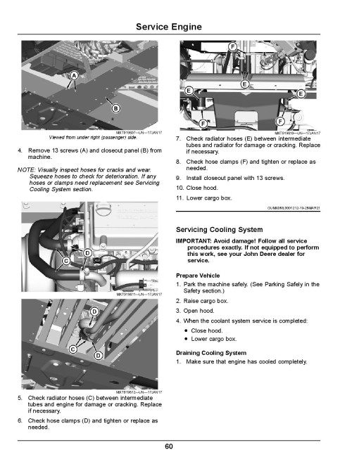 John Deere XUV835E, XUV835M and XUV835R Gator Utility Vehicles (SN:050001-060000) (North America) Operators Manual (OMUC29853)