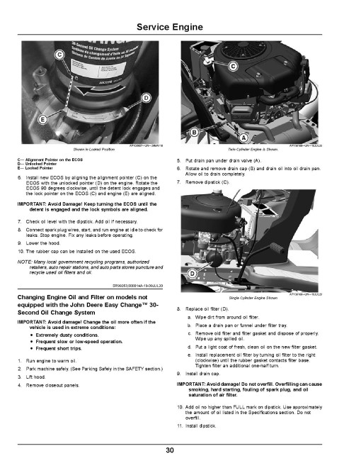 John Deere X107, X127 and X167 (SN: 030001-070000) Lawn Tractors (Export Edition) Operators Manual (OMUC30787E)