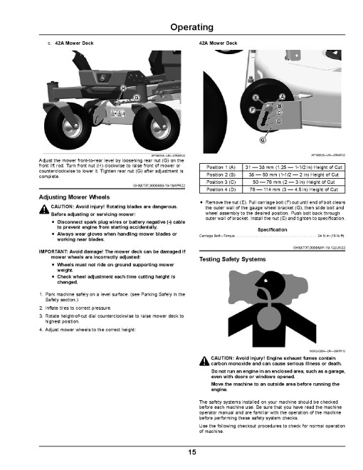John Deere ZTrak Z315E, Z320M and Z320R (SN: 010001-150000) Zero-Turn Mowers (Export Edition) Operators Manual (OMUC31579E)
