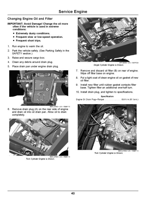 John Deere TX Gator Utility Vehicles (SN: 180001 - 200000) (North America) Operators Manual (OMUC33351)