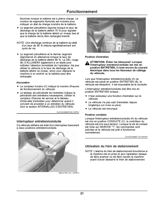 John Deere TE Electric Gator Utility Vehicles (SN: 180001 - 200000) (Export Edition) Operators Manual (OMUC33433)