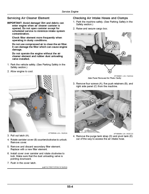John Deere XUV 845M, XUV 845R Gator Utility Vehicles (SN:010001-020000) (California) Operators Manual (OMUC36618)