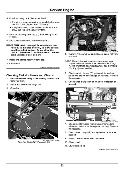 John Deere XUV865E, XUV865M and XUV865R Gator Utility Vehicles (SN:060001-070000) (North America) Operators Manual (OMUC36830)
