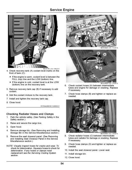 John Deere XUV590E, XUV590E S4, XUV590M, XUV590M S4 Gator Utility Vehicles (SN:050001-080000; N.A.,Export) Operators Manual (OMUC36889)