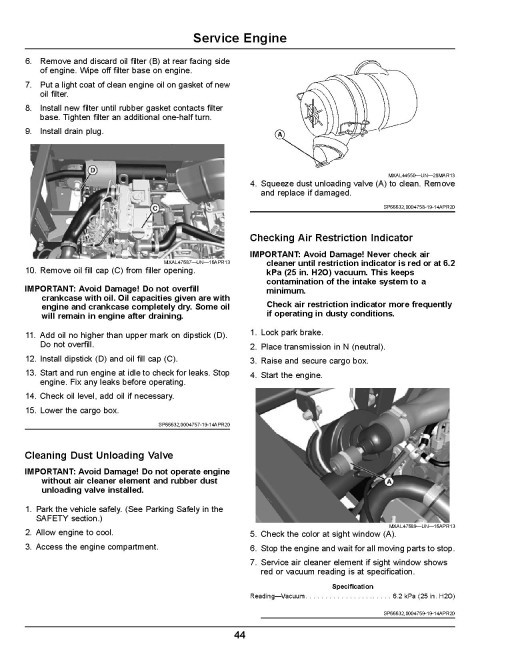 John Deere TH 6x4 Diesel Gator Utility Vehicles (SN: 180001 - 200000) (North America) Operators Manual (OMUC37414)