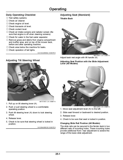 John Deere X750, X754 and X758 (SN: 110001-140000) Lawn Tractors (North America) Operators Manual (OMUC37524)