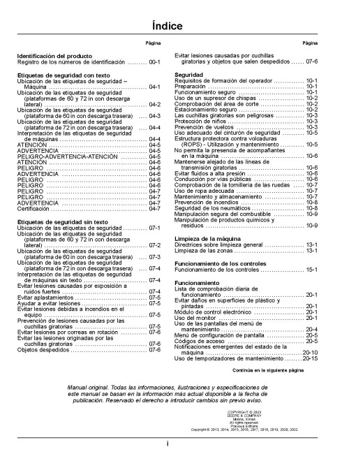 John Deere ZTrak Z997R (SN: 100001-130000) Max-Frame Mowers Operators Manual (OMUC37596)
