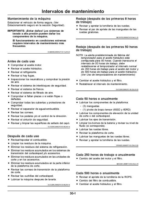 John Deere ZTrak Z997R (SN: 100001-130000) Max-Frame Mowers Operators Manual (OMUC37596)
