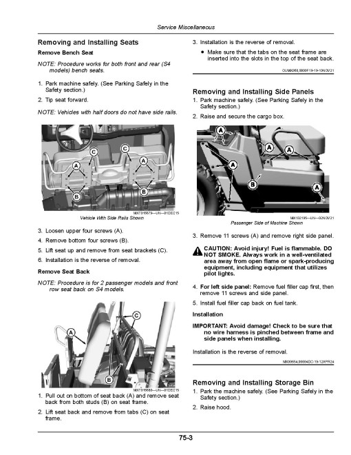 John Deere XUV560E and XUV560E S4 Gator Utility Vehicles (SN:080001-090000) (North America,Export) Operators Manual (OMUC39381)
