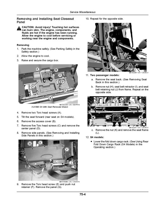 John Deere XUV590M, XUV590M S4 Gator Utility Vehicles (SN:080001-090000) (North America, Export) Operators Manual (OMUC39384)