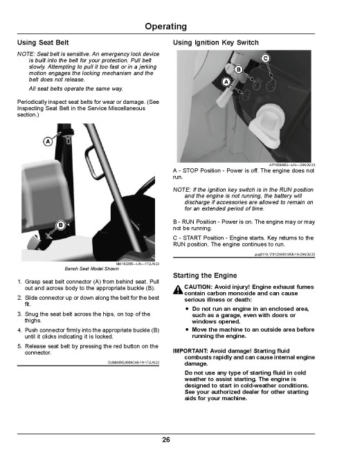 John Deere HPX815E Gator Utility Vehicles (SN: 080001 - 090000) (Export Edition) Operators Manual (OMUC39442E)