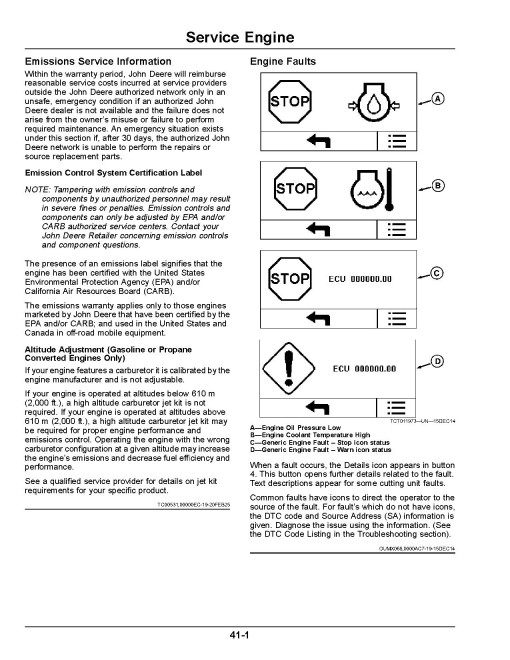 John Deere TerrainCut 9009A Rough Mowers (SN: 100001 - 110000) (North America) Operators Manual (OMUC39834)