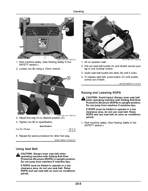 John Deere ZTrak Z720E, Z730M, Z735E, Z735M, Z740R, Z760R (SN:090001-100000) Zero-Turn Mowers (North America) Operators Manual (OMUC39843)