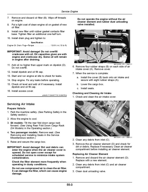 John Deere XUV560E and XUV560E S4 Gator Utility Vehicles (SN: from 090001) (North America, Export) Operators Manual (OMUC42282)