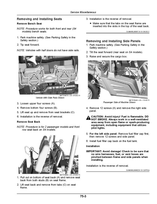 John Deere XUV590M and XUV590M S4 Gator Utility Vehicles (SN: from 090001) (North America, Export) Operators Manual (OMUC42289)