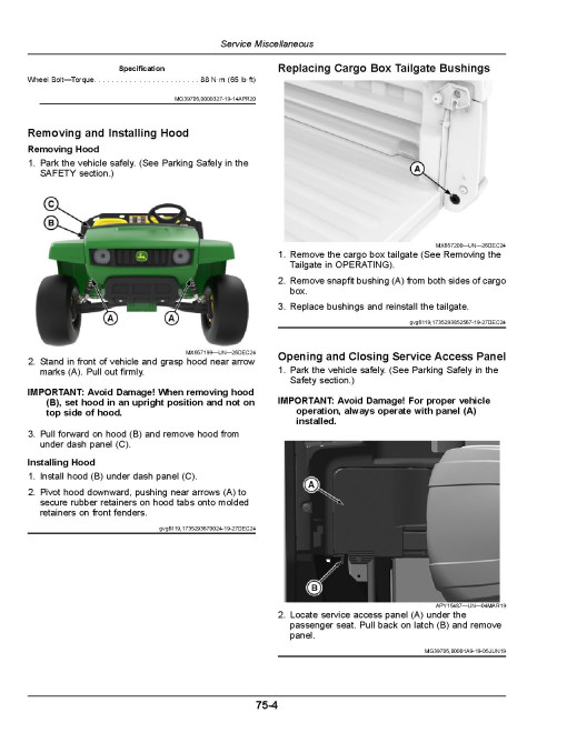 John Deere TH 6x4 Gas Gator Utility Vehicles (SN: from 210001) (North America) Operators Manual (OMUC42345)