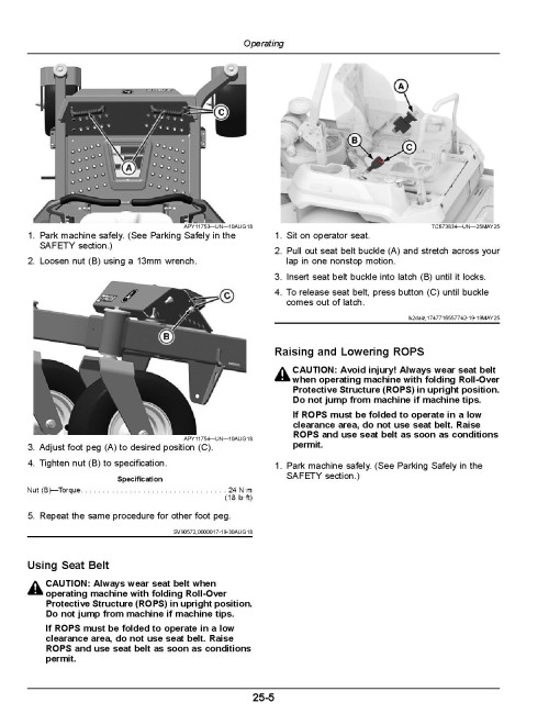 John Deere ZTrak Z720E, Z730M, Z735E, Z735M, Z740R, Z760R (SN. from 100001) Zero-Turn Mowers (North America) Operators Manual (OMUC42965)