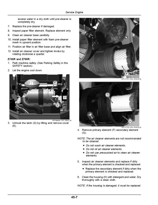 John Deere ZTrak Z720E, Z730M, Z735E, Z735M, Z740R, Z760R (SN. from 100001) Zero-Turn Mowers (North America) Operators Manual (OMUC42965)