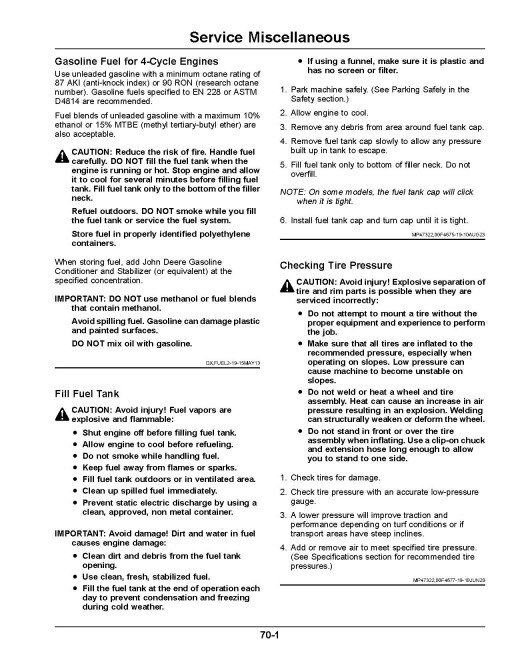 John Deere ZTrak Z920M, Z930M, Z950M/R, Z955M/R, Z960M, Z965M/R, Z970R, Z975M, Z985R Mowers (North America) Operators Manual (OMUC43279E)
