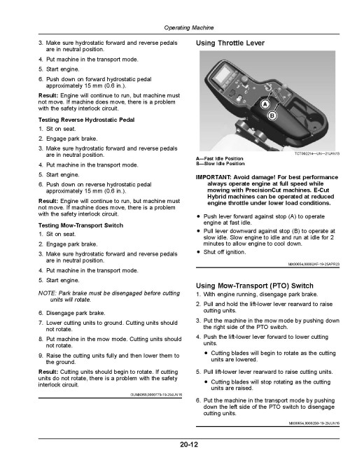 John Deere PrecisionCut 6500A,6700A(SN:080001-090000); 6080A,6500A,6700A E-Cut Hybrid Fairway Mowers, N.A, Operators Manual (OMUC44271E)