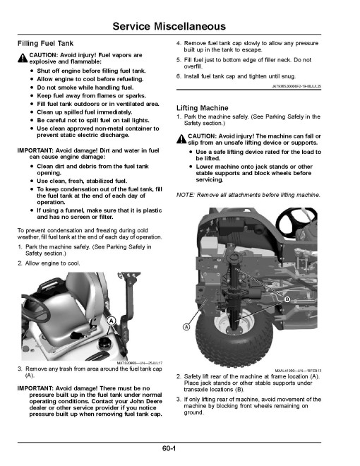 John Deere X940, X948 and X949 (SN: 140001-) Lawn Tractors (Export Edition) set of Operators Manuals (OMUC44880)