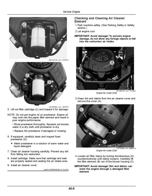 John Deere ZTrak Z315E, Z320M and Z320R (SN: 150001-200000) Zero-Turn Mowers (Export Edition) Operators Manual (OMUC45282E)