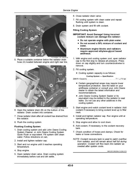John Deere ZTrak Pro Z994R (SN: 090001-100000) Zero-Turn Diesel Mowers (North America) Operators Manual (OMUC45503)
