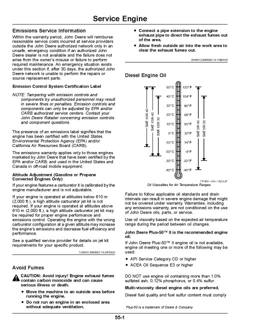 John Deere TH 6x4 Diesel Gator Utility Vehicles (SN: from 210001) (North America) Operators Manual (OMUC45637)