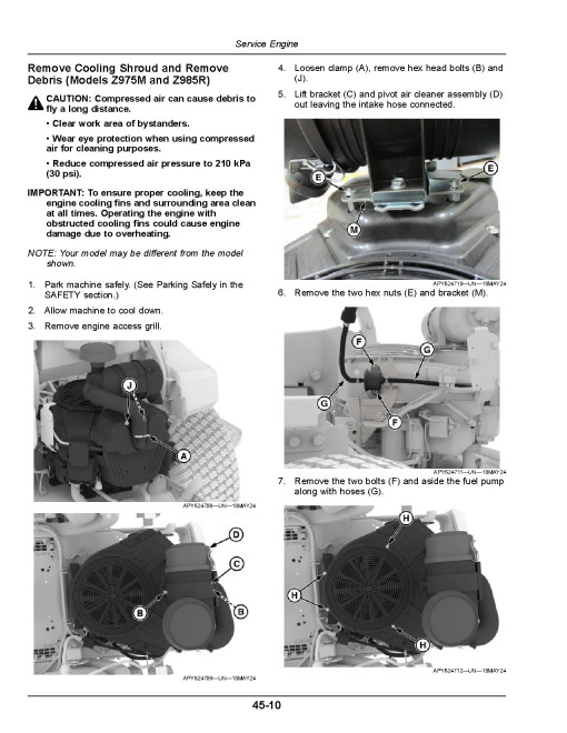 John Deere ZTrak Z920M, Z930M, Z950M/R, Z955M/R, Z960M, Z965M, Z970R, Z975M, Z985R Mowers (North America) Operators Manual (OMUC46547)